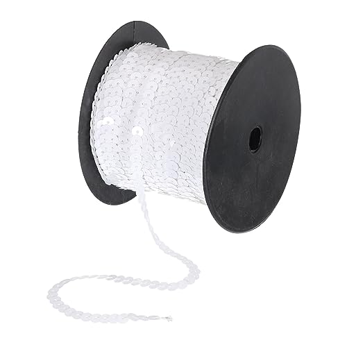 QUARKZMAN 100 Yards Flach Pailletten Streifen 6mm Laser Pailletten Stoff Paillette Dreieck Pailletten Trimmen für Handwerk Basteln Pailletten Fransen Nähen Weiß QUARKZMAN 100 Yards Flach Pailletten Streifen 6mm Laser Pailletten Stoff Paillette Dreieck Pailletten Trimmen für Handwerk Basteln Pailletten Fransen Nähen Weiß von QUARKZMAN