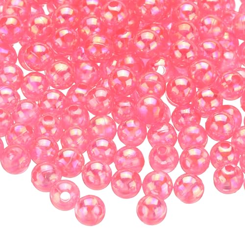QUARKZMAN 1000 Stück Perlen zum Auffädeln Rund Acrylperlen AB Farben 6mm Lose Bubble Spacer Bastelperlen mit Loch für DIY Ohrringe, Armbänder, Halsketten, Schlüsselanhänger, Dunkelrosa AB QUARKZMAN 1000 Stück Perlen zum Auffädeln Rund Acrylperlen AB Farben 6mm Lose Bubble Spacer Bastelperlen mit Loch für DIY Ohrringe, Armbänder, Halsketten, Schlüsselanhänger, Dunkelrosa AB von QUARKZMAN