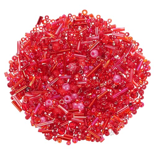 QUARKZMAN 1000 Stück gemischte Glasperlen, 1-4mm Mini-Lose Glasperlen für DIY-Ohrringe, Halsketten, Armbänder, Schmuckherstellung, Rot QUARKZMAN 1000 Stück gemischte Glasperlen, 1-4mm Mini-Lose Glasperlen für DIY-Ohrringe, Halsketten, Armbänder, Schmuckherstellung, Rot von QUARKZMAN
