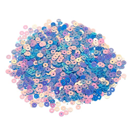 QUARKZMAN 10000 Stück Flache Lose Pailletten 4MM Bulk Cup Pailletten Pailletten Stickerei Pailletten Runde Pailetten mit Löchern für Schmuckherstellung Basteln Nähen Make-up Nagel, Hellblau von QUARKZMAN