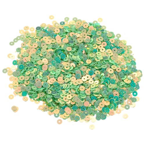QUARKZMAN 10000 Stück Flache Lose Pailletten 4MM Bulk Cup Pailletten Stickerei Pailletten Runde Pailetten mit Löchern für Schmuckherstellung Basteln Nähen Make-up Nagel, Hellgrün von QUARKZMAN
