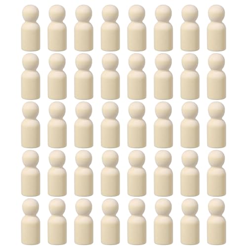 QUARKZMAN 100er Pack Holzstift, 1,5 Zoll Junge-Form Holzstiftfiguren, Unvollendete Holzstiftfiguren Körper für DIY Kunsthandwerk Malerei von QUARKZMAN