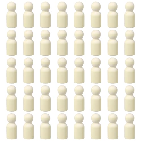 QUARKZMAN 100er Pack Holzstift, 1,5 Zoll Mädchen-Form Holzstift Menschen, Unvollendete Holzstift Menschen Körper Figuren für DIY Kunsthandwerk Malerei von QUARKZMAN