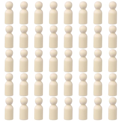 QUARKZMAN 100er Pack Holzstift, 2 Zoll Junge-Form Holzstift Menschen, Unvollendete Holzstift Menschen Körper Figuren für DIY Kunsthandwerk Malerei von QUARKZMAN