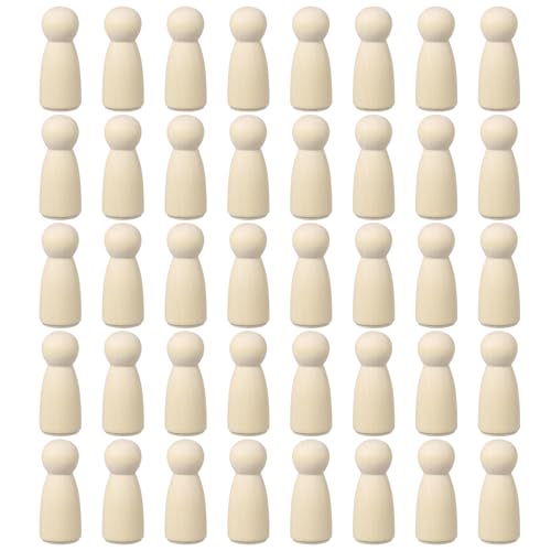 QUARKZMAN 100er Pack Holzstift, 2 Zoll Mädchen-Form Holzstift Menschen, Unvollendete Holzstift Menschen Körper Figuren für DIY Kunsthandwerk Malerei von QUARKZMAN