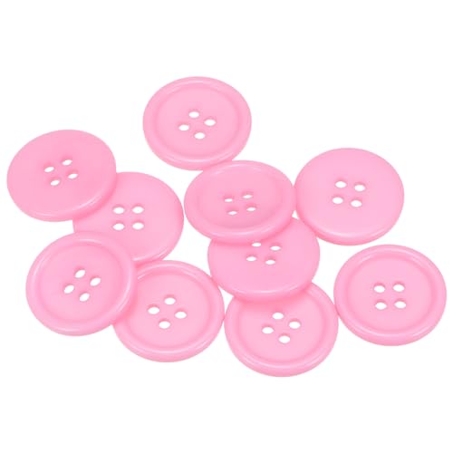 QUARKZMAN 10 Stück Knöpfe Große Nähknöpfe 1"(25mm) Harz Kunststoffknöpfe Flach 4 Loch Rund Bastelknöpfe zum Nähen Bekleidung Jacke Hemden Mantel Blazer Stricken Kardigans, Rosa von QUARKZMAN