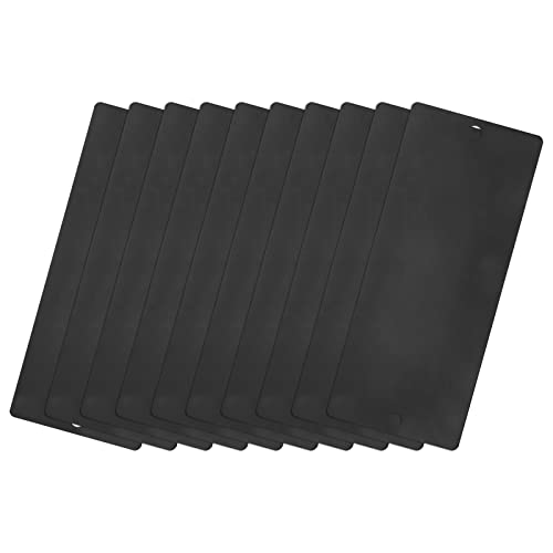 QUARKZMAN 10Stk 45x15x0.3mm Aluminium Leere Etiketten Rechteck Gravur Rohlinge Karte mit 2 Loch für Maschinen Namensschild Heimwerker Etikett Anhänger (Schwarz) von QUARKZMAN
