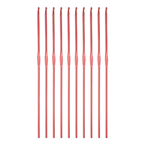 QUARKZMAN 10Stk Aluminum Häkeln Haken 2mm Gestreifte Nadeln für Basteln Garn Rot QUARKZMAN 10Stk Aluminum Häkeln Haken 2mm Gestreifte Nadeln für Basteln Garn Rot von QUARKZMAN
