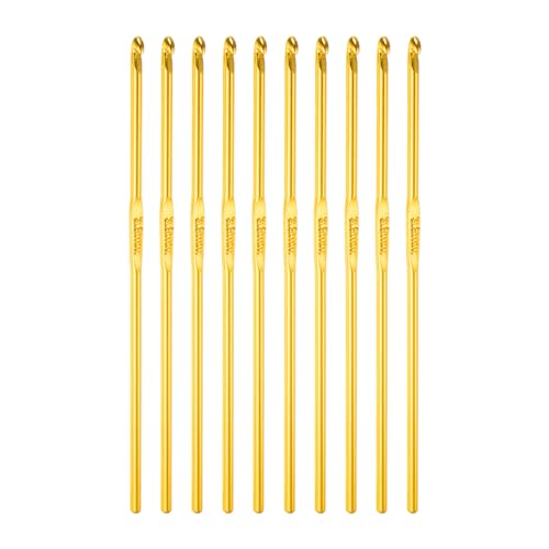QUARKZMAN 10Stk Aluminum Häkeln Haken 3.5mm US Größe E (Größe 4) Gestreifte Nadeln für Basteln Garn Orange von QUARKZMAN