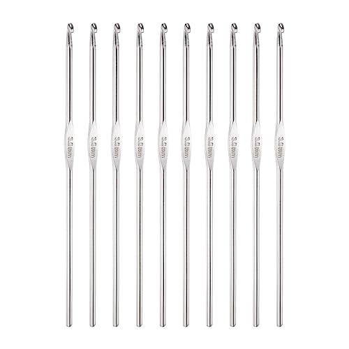 QUARKZMAN 10Stk Edelstahl Häkeln Haken 3mm Gestreifte Nadeln für Basteln Garn von QUARKZMAN