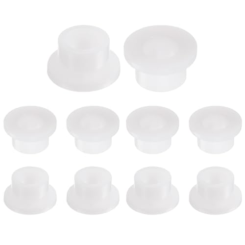 QUARKZMAN 10Stk Flansch Hülsenlager 8.5mm ID 12mm AD 9mm Länge Nylon Buchsen Weiß von QUARKZMAN
