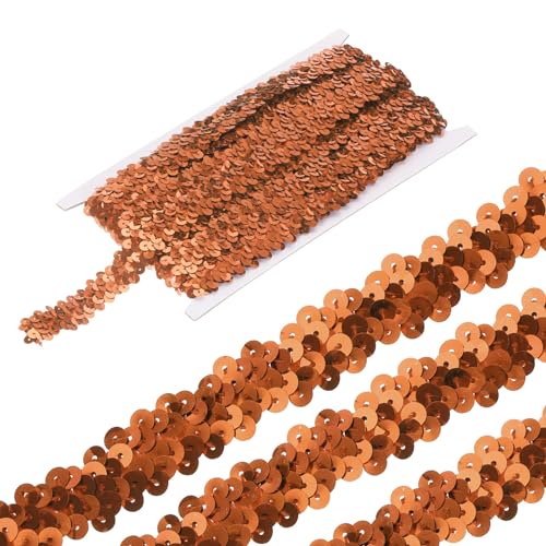 QUARKZMAN 11 Yards 0.8" Elastische Pailletten Beschnitt 2 Reihe Flache Pailletten Streifen Pailletten Stoff Farbband für Basteln Pailletten Fransen Nähen Orange QUARKZMAN 11 Yards 0.8" Elastische Pailletten Beschnitt 2 Reihe Flache Pailletten Streifen Pailletten Stoff Farbband für Basteln Pailletten Fransen Nähen Orange von QUARKZMAN