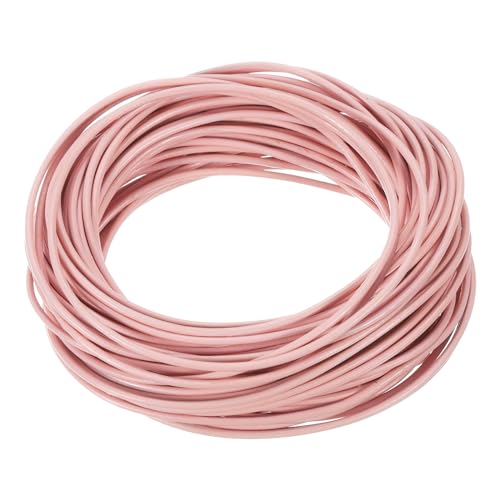 QUARKZMAN 11 Yards 1.5mm Rundes Lederband Schnürsenkel für DIY Bastelarbeiten Rosa von QUARKZMAN