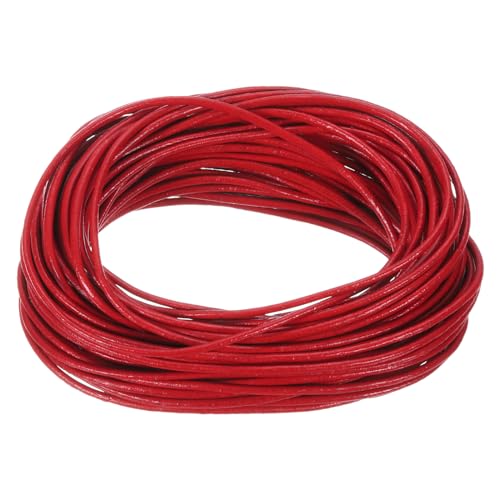 QUARKZMAN 11 Yards 1mm Rundes Lederband Schnürsenkel für DIY Bastelarbeiten Dunkelrot von QUARKZMAN