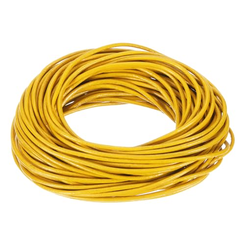 QUARKZMAN 11 Yards 1mm Rundes Lederband Schnürsenkel für DIY Bastelprojekte Gelb QUARKZMAN 11 Yards 1mm Rundes Lederband Schnürsenkel für DIY Bastelprojekte Gelb von QUARKZMAN