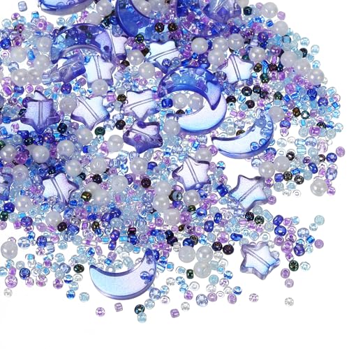 QUARKZMAN 110 Stück Stern Mond Perlen, Stern Mond Acrylperlen Kristallperlen zum Auffädeln Abstandsperlen für Armbänder Selber Machen Schmuckherstellung Handwerk, Lavendel Lila QUARKZMAN 110 Stück Stern Mond Perlen, Stern Mond Acrylperlen Kristallperlen zum Auffädeln Abstandsperlen für Armbänder Selber Machen Schmuckherstellung Handwerk, Lavendel Lila von QUARKZMAN