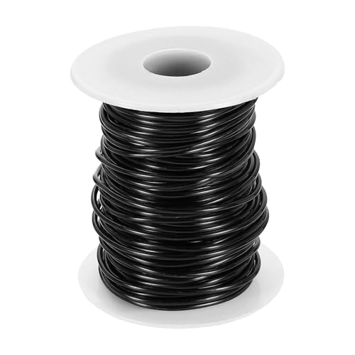 QUARKZMAN 12 Gauge Aluminium Basteldraht 2,0 mm 98,5 ft Flexibler Biegsamer Eloxiert Metall Schmuck Modellierdraht für Schmuckherstellung Modellieren Basteln DIY, Schwarz von QUARKZMAN