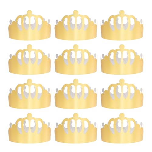 QUARKZMAN 12 Stk. Papierkronen Goldfolie Geburtstagskronen Großpackung Partyhüte für Geburtstagsfeierhüte Dekoration Kronen Partybedarf, Kronenstil QUARKZMAN 12 Stk. Papierkronen Goldfolie Geburtstagskronen Großpackung Partyhüte für Geburtstagsfeierhüte Dekoration Kronen Partybedarf, Kronenstil von QUARKZMAN
