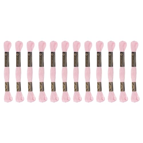 QUARKZMAN 12 Stränge Stickgarn 8,75 Yards (8 m) ägyptische Langstapel-Baumwolle Kreuzstichgarn für Nähen DIY Armbandgarn und Handwerk, Hautfarbe (6023) von QUARKZMAN