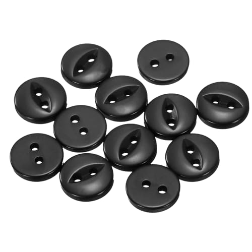QUARKZMAN 12 Stück Knöpfe 10mm Harz Buttons zum Annähen 2 Löcher Runde Bastelknöpfe für Bekleidung Bettwäsche Hosen Hemd Blusen Kleider Rock Handwerk Selber Machen, Schwarz QUARKZMAN 12 Stück Knöpfe 10mm Harz Buttons zum Annähen 2 Löcher Runde Bastelknöpfe für Bekleidung Bettwäsche Hosen Hemd Blusen Kleider Rock Handwerk Selber Machen, Schwarz von QUARKZMAN