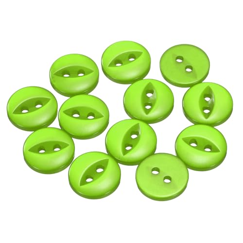 QUARKZMAN 12 Stück Knöpfe 12,5mm Harz Buttons zum Annähen 2 Löcher Runde Bastelknöpfe für Bekleidung Bettwäsche Hosen Hemd Blusen Kleider Rock Handwerk Selber Machen, Grün von QUARKZMAN