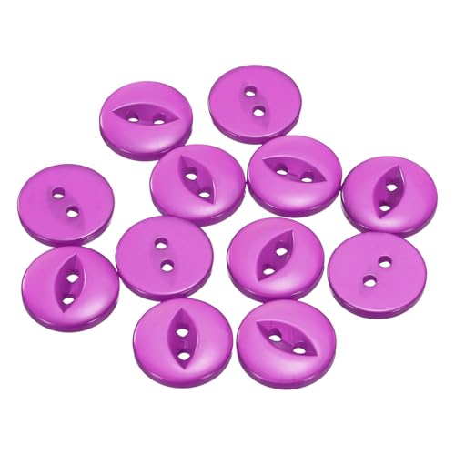 QUARKZMAN 12 Stück Knöpfe 18mm Harz Buttons zum Annähen 2 Löcher Runde Bastelknöpfe für Bekleidung Bettwäsche Hosen Hemd Blusen Kleider Rock Handwerk Selber Machen, Lila von QUARKZMAN