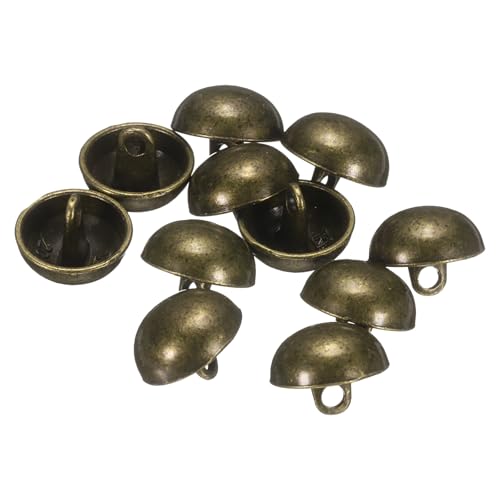 QUARKZMAN 12 Stück Halbkugelförmige Metall-Nähknöpfe, 12,5 mm / 1/2" Halbrunde Pilzkappen-Metallknöpfe mit Schaft für Blazer, Anzug, Jacke, Kleidungsstückdekoration, Bronze von QUARKZMAN
