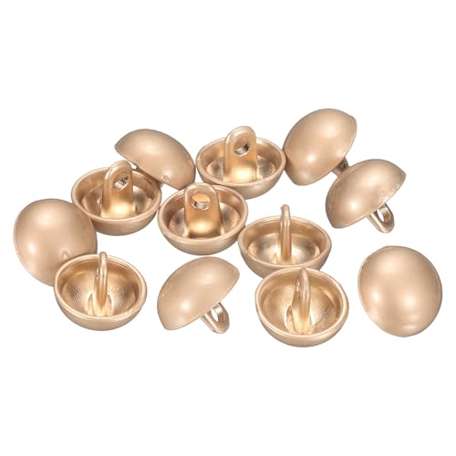 QUARKZMAN 12 Stück Halbrunde Metallnähknöpfe, 11,5 mm / 7/16" Halbrunde Pilzperlenkappen Metallknöpfe Mit Stiel Für Blazeranzug, Mantel, Jackenstoffbekleidung Dekoration, Mattgold von QUARKZMAN