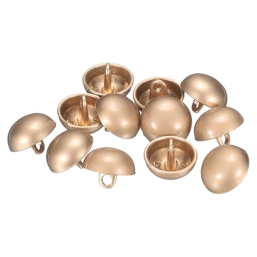 QUARKZMAN 12 Stück Halbrunde Metallnähknöpfe, 12,5 mm / 1/2" Halbrunde Pilzperlenkappen Metallknöpfe Mit Stiel Für Blazer Anzug, Mantel, Jacken Stoffbekleidung Dekoration, Mattgold von QUARKZMAN