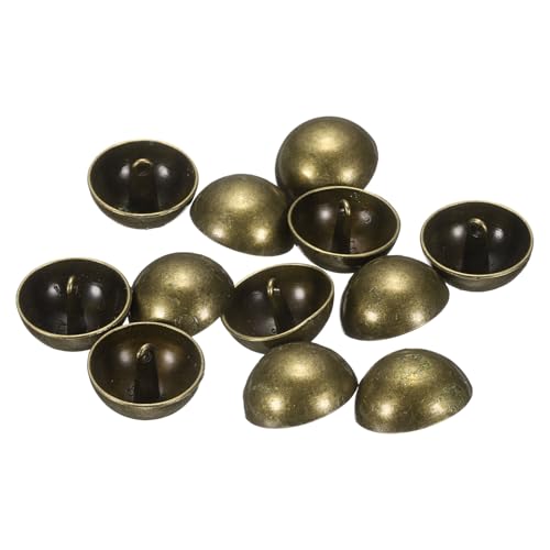 QUARKZMAN 12 Stück Halbrunde Metallnähtknöpfe, 23mm / 7/8" Halbrunde Pilzperlenkappen Metallknöpfe Mit Stiel Für Blazer Anzug, Mantel, Jacke Kleidungsdekoration, Bronze von QUARKZMAN