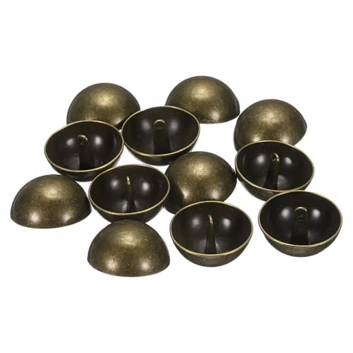 QUARKZMAN 12 Stück Halbrunde Metallnähtknöpfe, 28mm / 1 1/8" Halbrunde Pilzperlenkappen Metallknöpfe Mit Stiel Für Blazeranzug, Mantel, Jackenstoffkleidung Dekoration, Bronze von QUARKZMAN