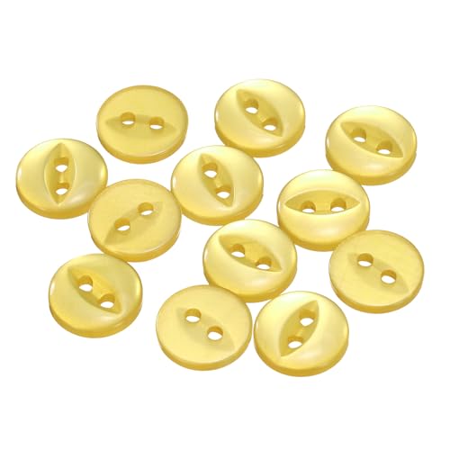 QUARKZMAN 12 Stück Knöpfe 11,5mm Harz Buttons zum Annähen 2 Löcher Runde Bastelknöpfe für Bekleidung Bettwäsche Hosen Hemd Blusen Kleider Rock Handwerk Selber Machen, Gelb QUARKZMAN 12 Stück Knöpfe 11,5mm Harz Buttons zum Annähen 2 Löcher Runde Bastelknöpfe für Bekleidung Bettwäsche Hosen Hemd Blusen Kleider Rock Handwerk Selber Machen, Gelb von QUARKZMAN