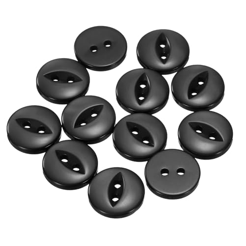 QUARKZMAN 12 Stück Knöpfe 15mm Harz Buttons zum Annähen 2 Löcher Runde Bastelknöpfe für Bekleidung Bettwäsche Hosen Hemd Blusen Kleider Rock Handwerk Selber Machen, Schwarz QUARKZMAN 12 Stück Knöpfe 15mm Harz Buttons zum Annähen 2 Löcher Runde Bastelknöpfe für Bekleidung Bettwäsche Hosen Hemd Blusen Kleider Rock Handwerk Selber Machen, Schwarz von QUARKZMAN