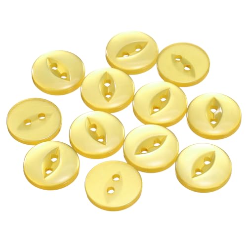 QUARKZMAN 12 Stück Knöpfe 18mm Harz Buttons zum Annähen 2 Löcher Runde Bastelknöpfe für Bekleidung Bettwäsche Hosen Hemd Blusen Kleider Rock Handwerk Selber Machen, Gelb QUARKZMAN 12 Stück Knöpfe 18mm Harz Buttons zum Annähen 2 Löcher Runde Bastelknöpfe für Bekleidung Bettwäsche Hosen Hemd Blusen Kleider Rock Handwerk Selber Machen, Gelb von QUARKZMAN