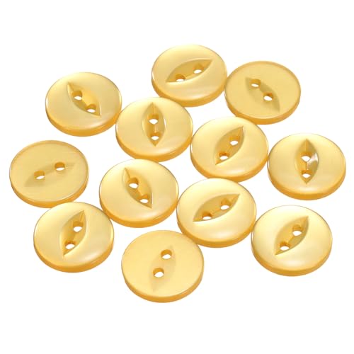 QUARKZMAN 12 Stück Knöpfe 18mm Harz Buttons zum Annähen 2 Löcher Runde Bastelknöpfe für Bekleidung Bettwäsche Hosen Hemd Blusen Kleider Rock Handwerk Selber Machen, Orange von QUARKZMAN