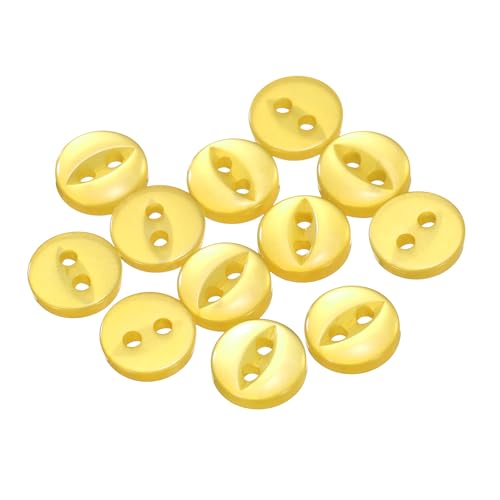 QUARKZMAN 12 Stück Knöpfe 9mm Harz Buttons zum Annähen 2 Löcher Runde Bastelknöpfe für Bekleidung Bettwäsche Hosen Hemd Blusen Kleider Rock Handwerk Selber Machen, Gelb QUARKZMAN 12 Stück Knöpfe 9mm Harz Buttons zum Annähen 2 Löcher Runde Bastelknöpfe für Bekleidung Bettwäsche Hosen Hemd Blusen Kleider Rock Handwerk Selber Machen, Gelb von QUARKZMAN