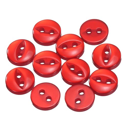 QUARKZMAN 12 Stück Knöpfe 9mm Harz Buttons zum Annähen 2 Löcher Runde Bastelknöpfe für Bekleidung Bettwäsche Hosen Hemd Blusen Kleider Rock Handwerk Selber Machen, Rot QUARKZMAN 12 Stück Knöpfe 9mm Harz Buttons zum Annähen 2 Löcher Runde Bastelknöpfe für Bekleidung Bettwäsche Hosen Hemd Blusen Kleider Rock Handwerk Selber Machen, Rot von QUARKZMAN