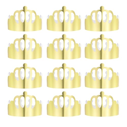 QUARKZMAN 12 Stück Papierkronen Goldfolie Geburtstagskronen Großhandel Glitzer Partyhüte für Geburtstagsfeierhüte Dekoration Kronen Partybedarf, Kronenstil QUARKZMAN 12 Stück Papierkronen Goldfolie Geburtstagskronen Großhandel Glitzer Partyhüte für Geburtstagsfeierhüte Dekoration Kronen Partybedarf, Kronenstil von QUARKZMAN