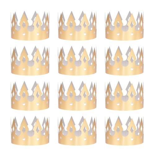 QUARKZMAN 12 Stück Papierkronen Goldfolie Geburtstagskronen Großhandel Partyhüte für Geburtstagsfeierhüte Dekoration Kronen Partybedarf, Klassischer Hohlstil QUARKZMAN 12 Stück Papierkronen Goldfolie Geburtstagskronen Großhandel Partyhüte für Geburtstagsfeierhüte Dekoration Kronen Partybedarf, Klassischer Hohlstil von QUARKZMAN