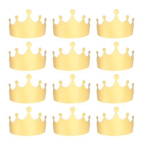 QUARKZMAN 12 Stück Papierkronen Goldfolie Geburtstagskronen Großhandel Partyhüte für Geburtstagsfeierhüte Dekoration Kronen Partybedarf, Klassischer Punkte-Stil QUARKZMAN 12 Stück Papierkronen Goldfolie Geburtstagskronen Großhandel Partyhüte für Geburtstagsfeierhüte Dekoration Kronen Partybedarf, Klassischer Punkte-Stil von QUARKZMAN