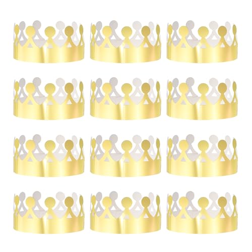 QUARKZMAN 12 Stück Papierkronen Goldfolie Geburtstagskronen Großpackung Glitzer Partyhüte für Geburtstagsfeier Dekoration Kronen Partybedarf, Kreis-Stil QUARKZMAN 12 Stück Papierkronen Goldfolie Geburtstagskronen Großpackung Glitzer Partyhüte für Geburtstagsfeier Dekoration Kronen Partybedarf, Kreis-Stil von QUARKZMAN
