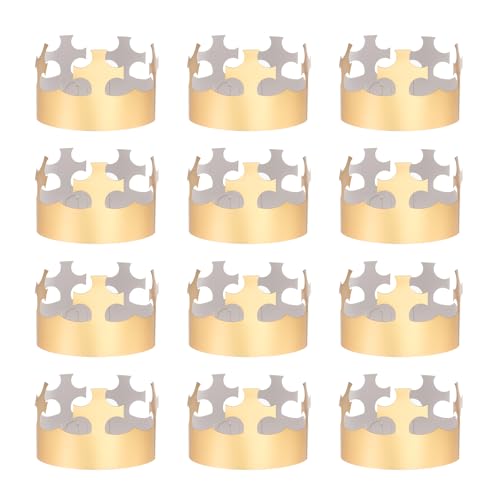 QUARKZMAN 12 Stück Papierkronen Goldfolie Geburtstagskronen Großpackung Partyhüte für Geburtstagsfeierhüte Dekoration Kronen Partybedarf, Stilvolles Design QUARKZMAN 12 Stück Papierkronen Goldfolie Geburtstagskronen Großpackung Partyhüte für Geburtstagsfeierhüte Dekoration Kronen Partybedarf, Stilvolles Design von QUARKZMAN