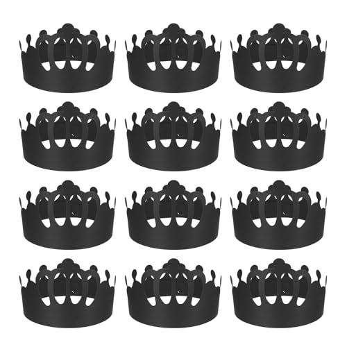 QUARKZMAN 12 Stück Papierkronen Schwarze Folie Geburtstagskronen Großhandel Partyhüte für Geburtstagsfeierhüte Dekoration Kronen Partybedarf, Kronenstil QUARKZMAN 12 Stück Papierkronen Schwarze Folie Geburtstagskronen Großhandel Partyhüte für Geburtstagsfeierhüte Dekoration Kronen Partybedarf, Kronenstil von QUARKZMAN