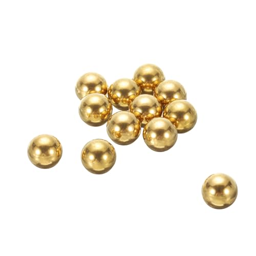 QUARKZMAN 12 Stück Präzisionsmassivmessinglagerkugeln 12mm Industrielle Messingkugeln für Maschinen, Automobil und DIY (H62 Messing) von QUARKZMAN