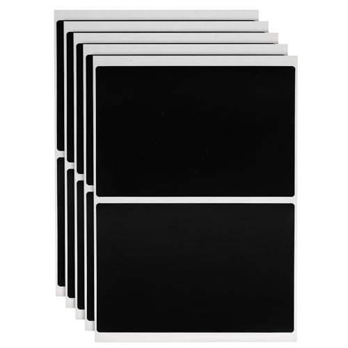QUARKZMAN 120 Blatt Schwarze Etikettenaufkleber 3 x 2 Zoll Rechteckige Selbstklebende Aufkleber Codierungsetiketten für Büromaterial, Aktenordner-Tabs von QUARKZMAN