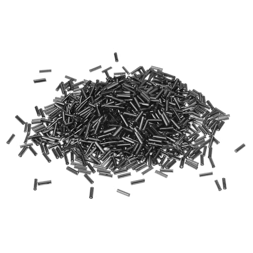 QUARKZMAN 1200 Stück Röhrenperlen, 6,8x1,8mm Rocailles Perlen Schwarze Glasperlen zum Auffädeln mit Glasfutter Perlenset für Armbänder Schmuckherstellung DIY Halsketten Handwerk QUARKZMAN 1200 Stück Röhrenperlen, 6,8x1,8mm Rocailles Perlen Schwarze Glasperlen zum Auffädeln mit Glasfutter Perlenset für Armbänder Schmuckherstellung DIY Halsketten Handwerk von QUARKZMAN
