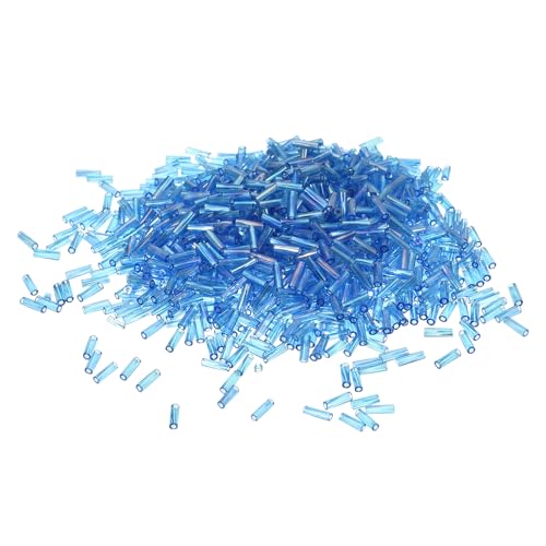 QUARKZMAN 1200 Stück Röhrenperlen, 6,8x1,8mm Rocailles Perlen Blaue Glasperlen zum Auffädeln mit Glasfutter Perlenset für Armbänder Schmuckherstellung DIY Halsketten Handwerk QUARKZMAN 1200 Stück Röhrenperlen, 6,8x1,8mm Rocailles Perlen Blaue Glasperlen zum Auffädeln mit Glasfutter Perlenset für Armbänder Schmuckherstellung DIY Halsketten Handwerk von QUARKZMAN