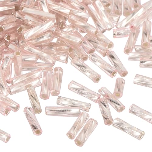 QUARKZMAN 1200 Stück Quetschperlen, 6x1,7mm Quetschröhrchen Tube Crimp Kupferrohr Crimp Perlen Perlen Abstandsperlen für Halsketten, Armbänder Schmuckherstellung (Lila Pink) von QUARKZMAN
