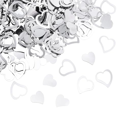 QUARKZMAN 1200 Stück Herz Konfetti Farbiges Papier Tisch Colorpapier Dekor für Party Hochzeit Festival Dekorationen, 0,5x0,6 Zoll, 0,4x0,4 Zoll, Silber QUARKZMAN 1200 Stück Herz Konfetti Farbiges Papier Tisch Colorpapier Dekor für Party Hochzeit Festival Dekorationen, 0,5x0,6 Zoll, 0,4x0,4 Zoll, Silber von QUARKZMAN