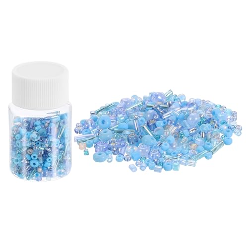QUARKZMAN 1200 Stück gemischte Glasperlen, 1-4mm Glasperlen, Mini-Lose Glasperlen-Abstandshalter für DIY-Ohrringe, Halsketten, Armbänder, Schmuckherstellung, Hellblau QUARKZMAN 1200 Stück gemischte Glasperlen, 1-4mm Glasperlen, Mini-Lose Glasperlen-Abstandshalter für DIY-Ohrringe, Halsketten, Armbänder, Schmuckherstellung, Hellblau von QUARKZMAN